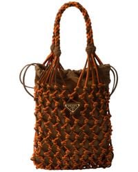 Prada - Small Noué Two-Tone Mesh Tote Bag - Lyst