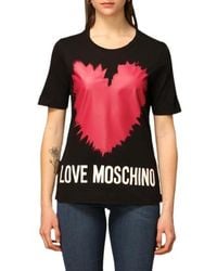 Moschino - Heart Logo-Print T-Shirt - Lyst