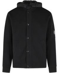 C.P. Company - Goggle-Detail Button-Up Hoodie - Lyst