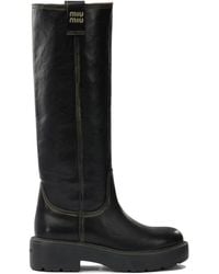Miu Miu - Round-Toe Slip-On Boots - Lyst