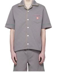 CASABLANCA - Monogram-Jacquard Contrast-Trim Shirt - Lyst