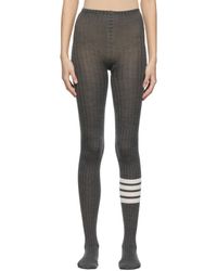 Thom Browne - 4 Bar Striped Ribbed Tights - Lyst