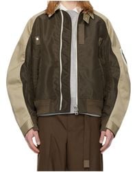 Sacai - Twill Collared Zip-Up Blouson - Lyst