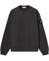 Stone Island - Oversized-Fit Crewneck Sweatshirt With Ribbed Trims - Lyst