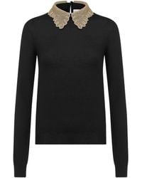 Dior - Sweater With Removable Embroidered Collar - Lyst