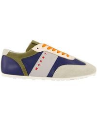 Marni - Panelled Suede-Trimmed Sneakers - Lyst