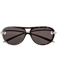 Bottega Veneta - Eyewear Aviator Frame Sunglasses - Lyst