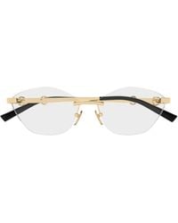 Gucci - Eyewear Oval Frame Glasses - Lyst