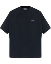 Vetements - Logo Embroidered Crewneck T-Shirt - Lyst
