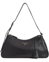 Prada - Logo-Plaque Calf Leather Shoulder Bag - Lyst