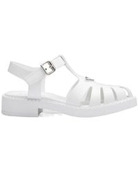 Prada - Brushed Leather Fisherman Sandals - Lyst