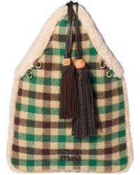 Miu Miu - Gingham And Shearling Handbag - Lyst