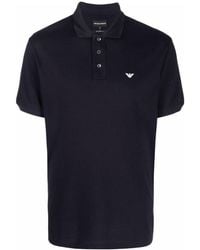 Emporio Armani - Micro Eagle Mercerised Pique Polo Shirt - Lyst