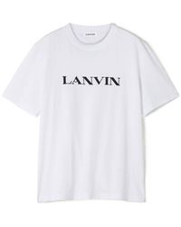 Lanvin - Logo-Embroidered Cotton T-Shirt - Lyst