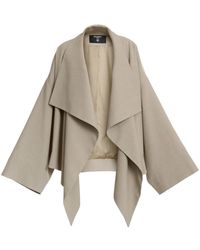 Balmain - Asymmetric Hem Loose Gabardine Jacket - Lyst