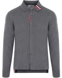 Thom Browne - Stripe-Trim Buttoned Knitted Cardigan - Lyst