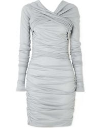 Dolce & Gabbana - Draped Wool-Jersey Mini Dress - Lyst