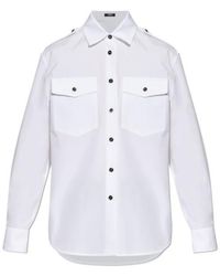 Versace - Epaulettes-Embellished Long-Sleeved Shirt - Lyst
