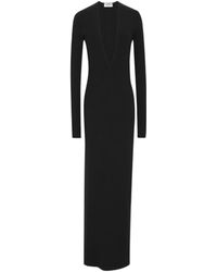 Saint Laurent - V-Neck Long-Sleeved Dresses - Lyst