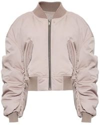 Rick Owens - Ruched Cropped Bomber Jacket - Lyst