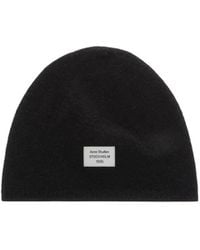Acne Studios - Cashmere Beanie With Logo - Lyst