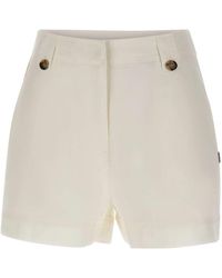 Woolrich - High-Waist Poplin Shorts - Lyst