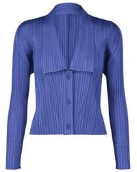Pleats Please Issey Miyake - Pleated V-Neck Sweater - Lyst