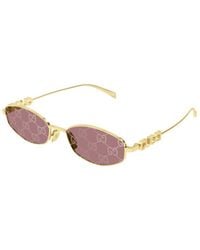 Gucci - Eyewear Oval Frame Sunglasses - Lyst