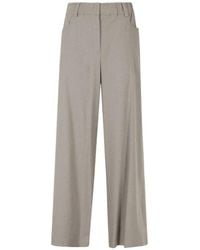 Alysi - Wide-Leg Flannel Pants - Lyst