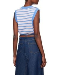 Ganni - Striped Knitted Vest - Lyst