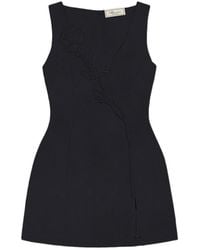 Blumarine - Rose-Embroidered Sleeveless Mini Dress - Lyst