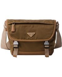 Prada - Re-Nylon Triangle-Logo Panelled Messenger Bag - Lyst