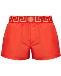 Versace - Greca Border Elasticated Waistband Swim Shorts - Lyst