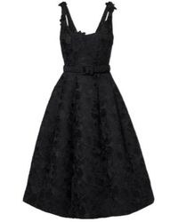 Oscar de la Renta - Orchid Embroidered Guipure Lace Midi Dress - Lyst