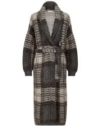 Brunello Cucinelli - Dazzling Tartan Double Knit Coat - Lyst