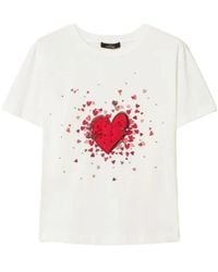 Twinset - Heart-Print Rhinestone T-Shirt - Lyst
