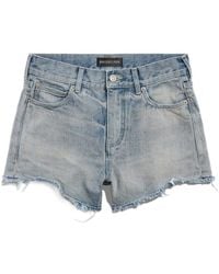 Balenciaga - Mini Denim Shorts - Lyst