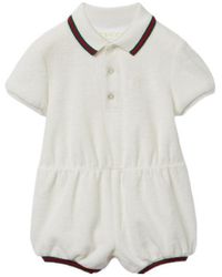 Gucci - Baby Cotton One-Piece With Web - Lyst