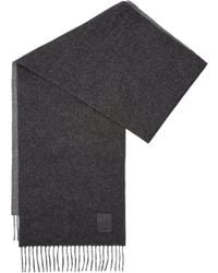 Loewe - Logo Patch Fringed Edge Scarf - Lyst