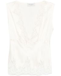ERMANNO FIRENZE - Lace-Trimmed Sleeveless Top - Lyst