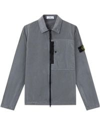 Stone Island - Regular-Fit Zip-Up Overshirt With Chest Pocket - Lyst