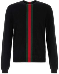 Gucci - Web Striped Knitted Jumper - Lyst