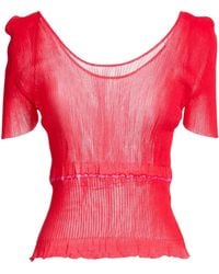 Jacquemus - Solid-Color Mesh Short-Sleeve Top - Lyst