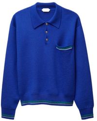 Versace - Greca Tipping Polo Knitted Sweater - Lyst