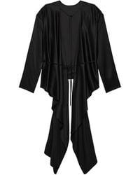 Helmut Lang - Long-Sleeve Draped Scarf Top - Lyst