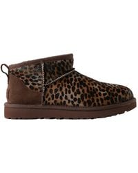 UGG - Leopard Print Calf Hair Boots - Lyst