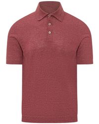 Brunello Cucinelli - Short Sleeved Knitted Polo Shirt - Lyst