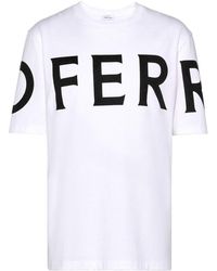 Ferragamo - Cotton T-Shirt With All-Over Logo Print - Lyst