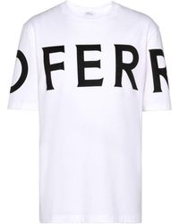 Ferragamo - Cotton T-Shirt With All-Over Logo Print - Lyst