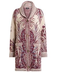 Etro - Wool And Cotton Jacquard Maxi Cardigan - Lyst